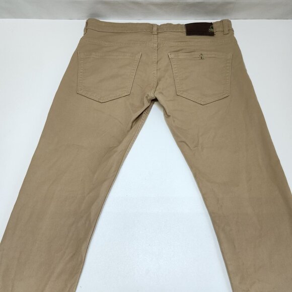 United Colors Of Benetton Solid Slim Fit Jeans Mens 34 Beige 100% Cotton Durable - Picture 6 of 13